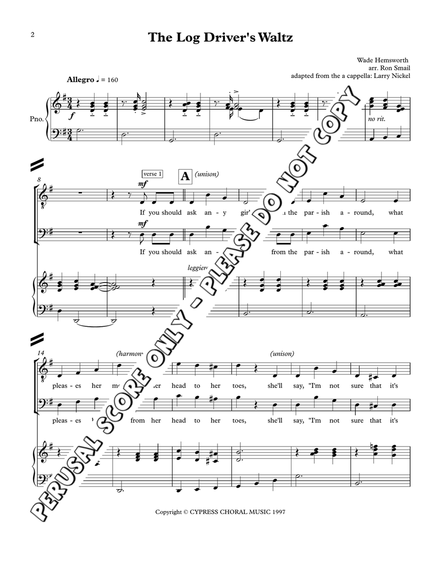 Log Driver's Waltz Log Driver's Waltz TTBB scores gallery preview page 2