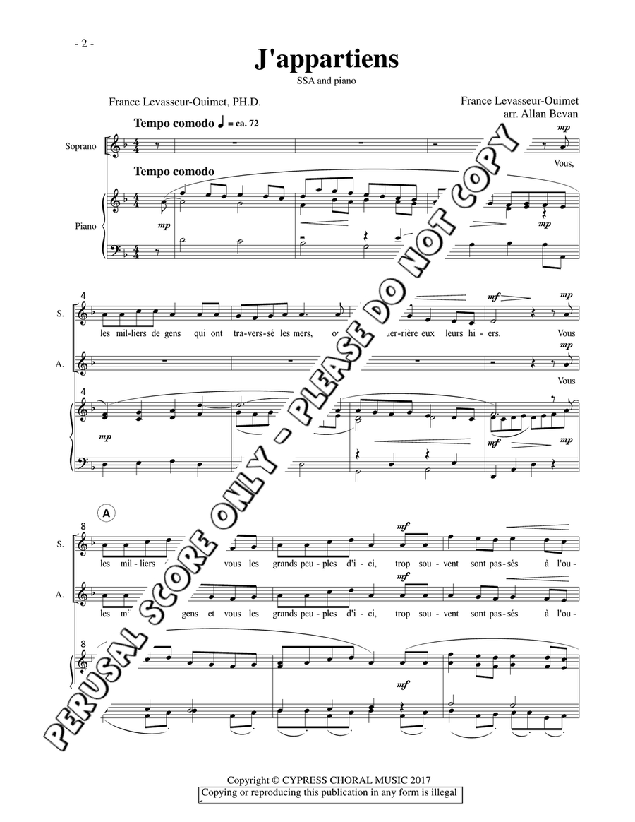 J'appartiens J'appartiens SSA scores gallery preview page 2