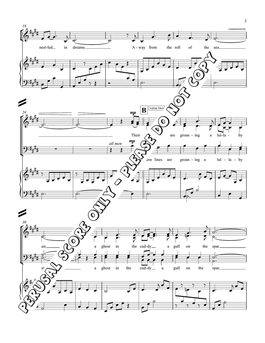 Away From The Roll Of The Sea 4-Part scores gallery preview page 3