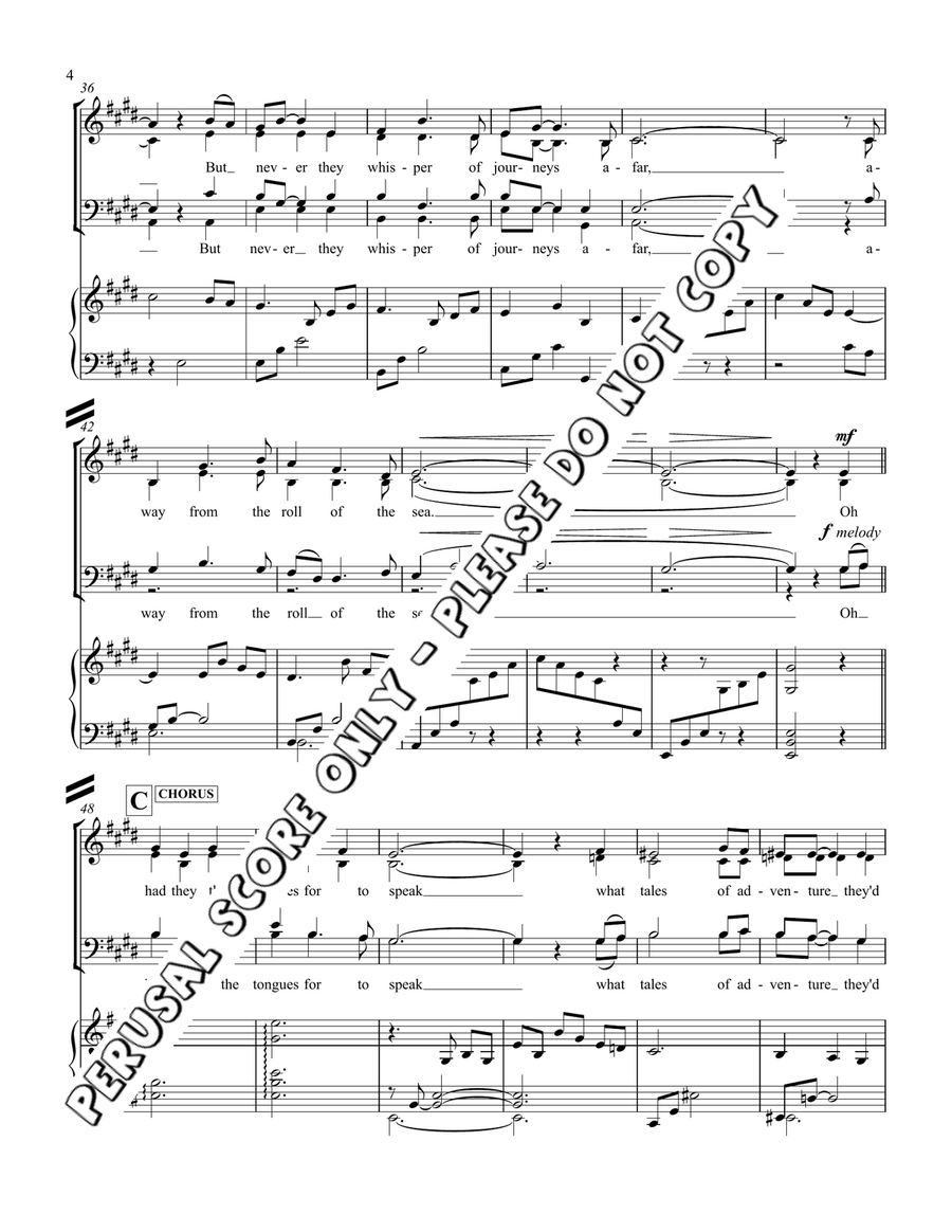 Away From The Roll Of The Sea 4-Part scores gallery preview page 4