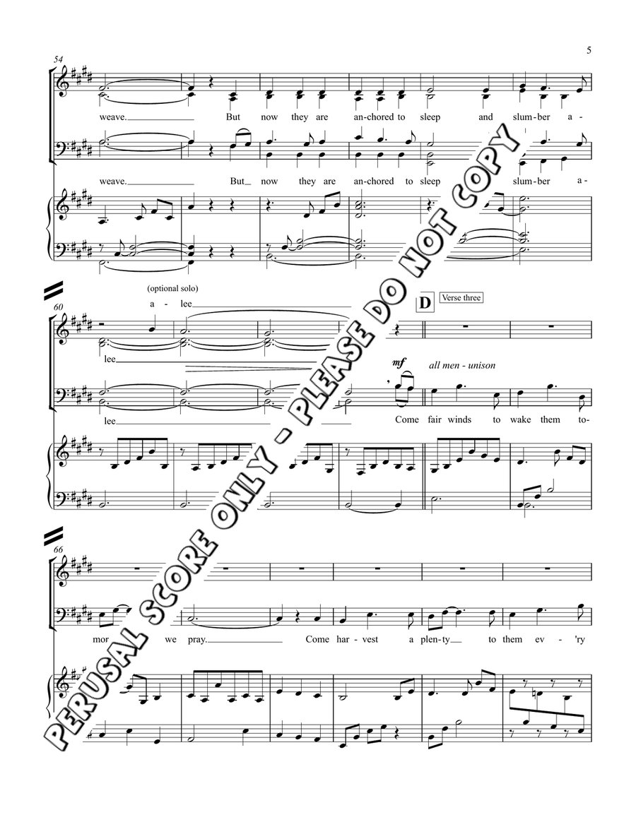 Away From The Roll Of The Sea 4-Part scores gallery preview page 5
