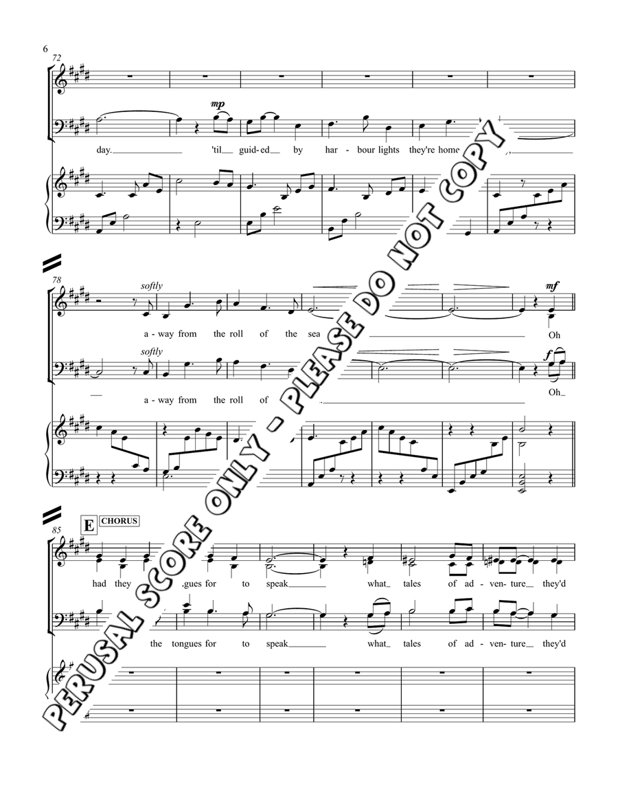 Away From The Roll Of The Sea 4-Part scores gallery preview page 6