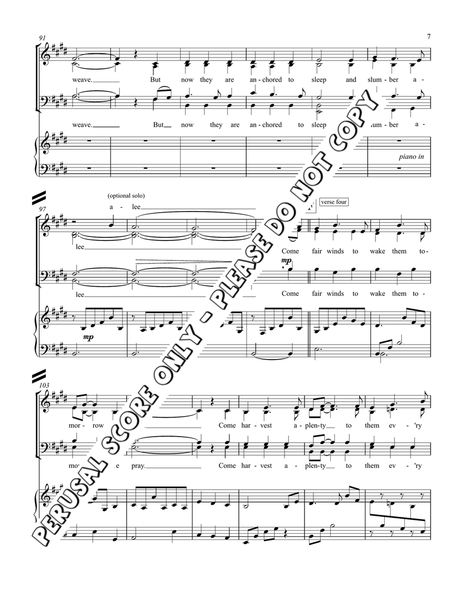Away From The Roll Of The Sea 4-Part scores gallery preview page 7