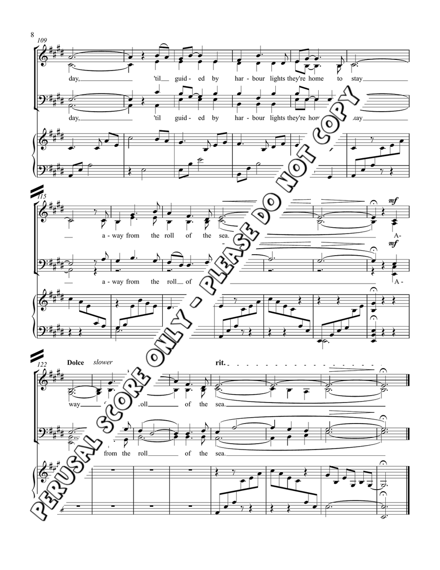 Away From The Roll Of The Sea 4-Part scores gallery preview page 8