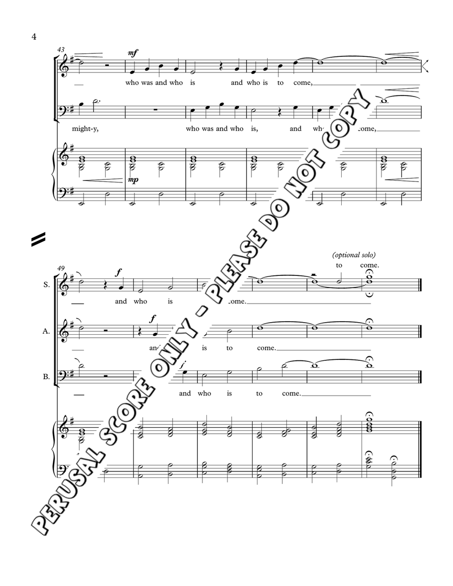 Holy, Holy Is The Lord Holy, Holy Is The Lord Choir scores gallery preview page 5