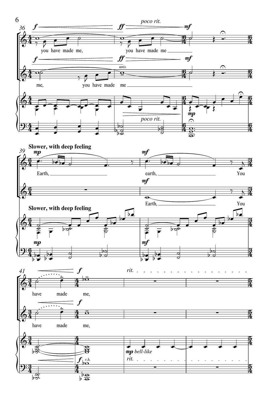 You Have Made Me, Earth You Have Made Me, Earth TTBB scores gallery preview page 5
