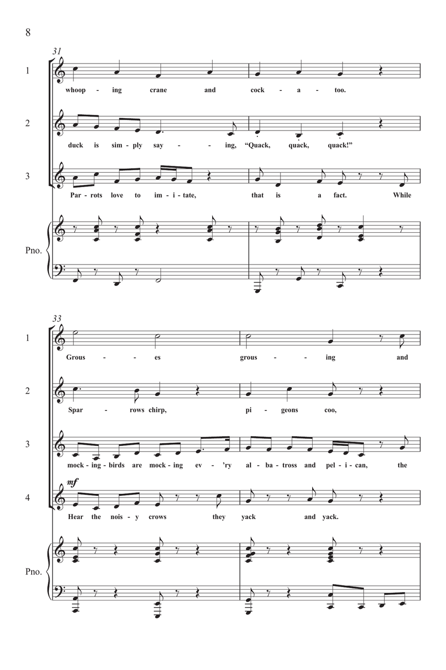 A Trip to the Zoo: 1. Wordy Birdies (Downloadable) 4-Part scores gallery preview page 7