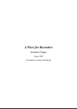 A Piece for Recorders