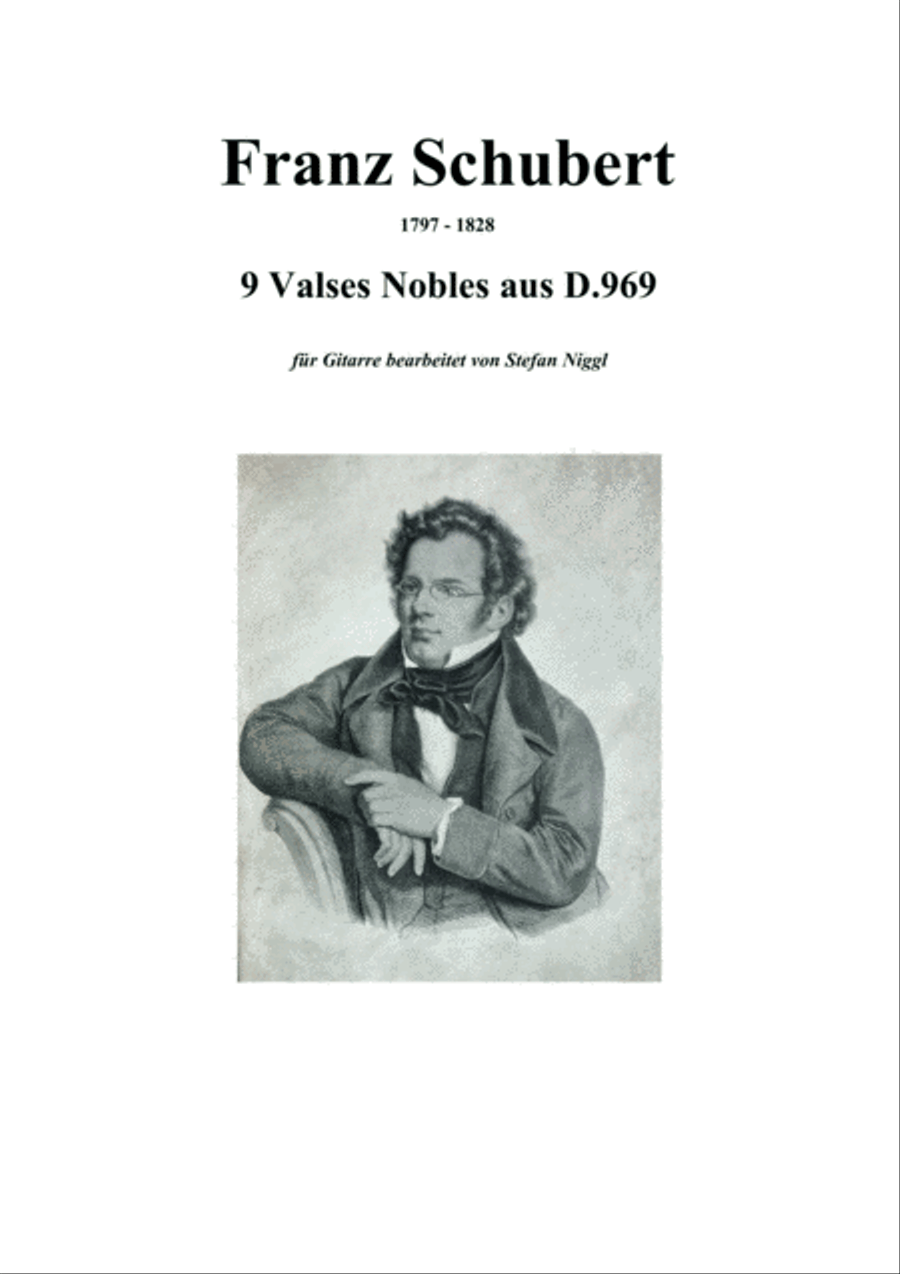 F.Schubert: Valses Nobles D.969 for guitar solo Acoustic Guitar scores gallery preview page 1