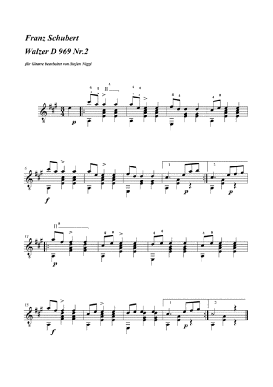 F.Schubert: Valses Nobles D.969 for guitar solo Acoustic Guitar scores gallery preview page 3