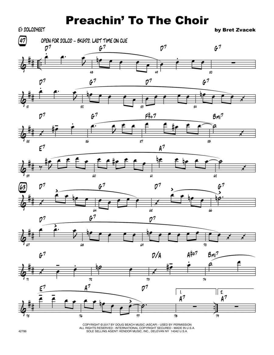 Preachin' To The Choir - Solo Sheet - Alto Sax Choir scores gallery preview page 1