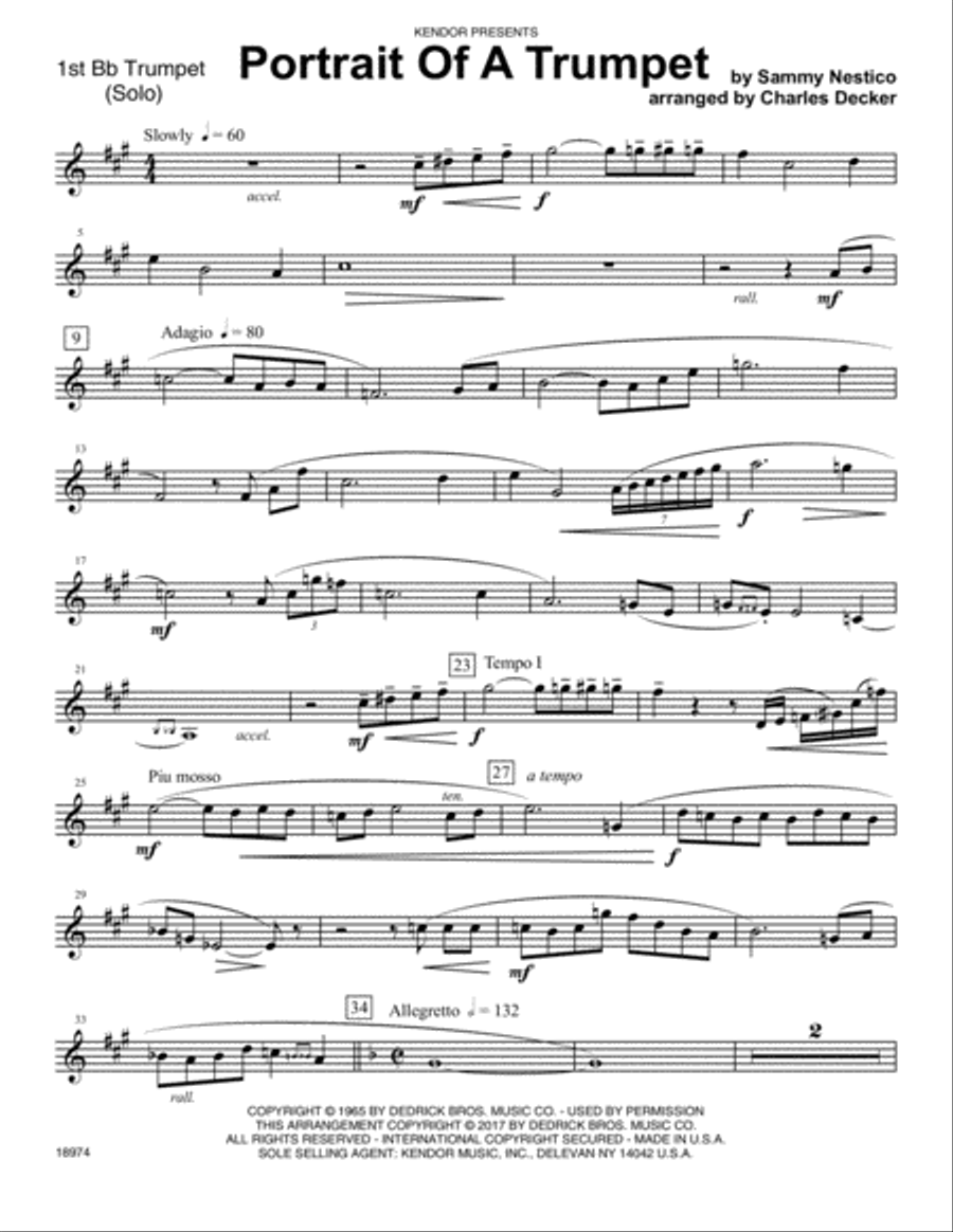 Portrait Of A Trumpet - 1st Bb Trumpet A Trumpet scores gallery preview page 1