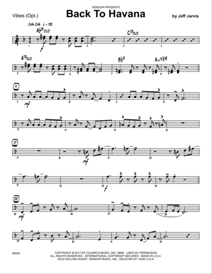 Back To Havana - Vibes Vibraphone scores gallery preview page 1