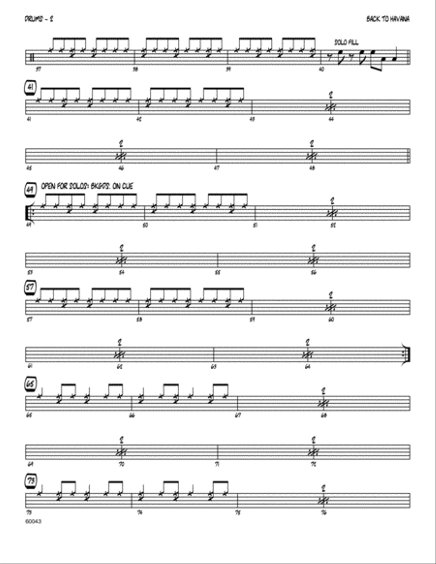 Back To Havana - Drum Set Drum Set scores gallery preview page 2