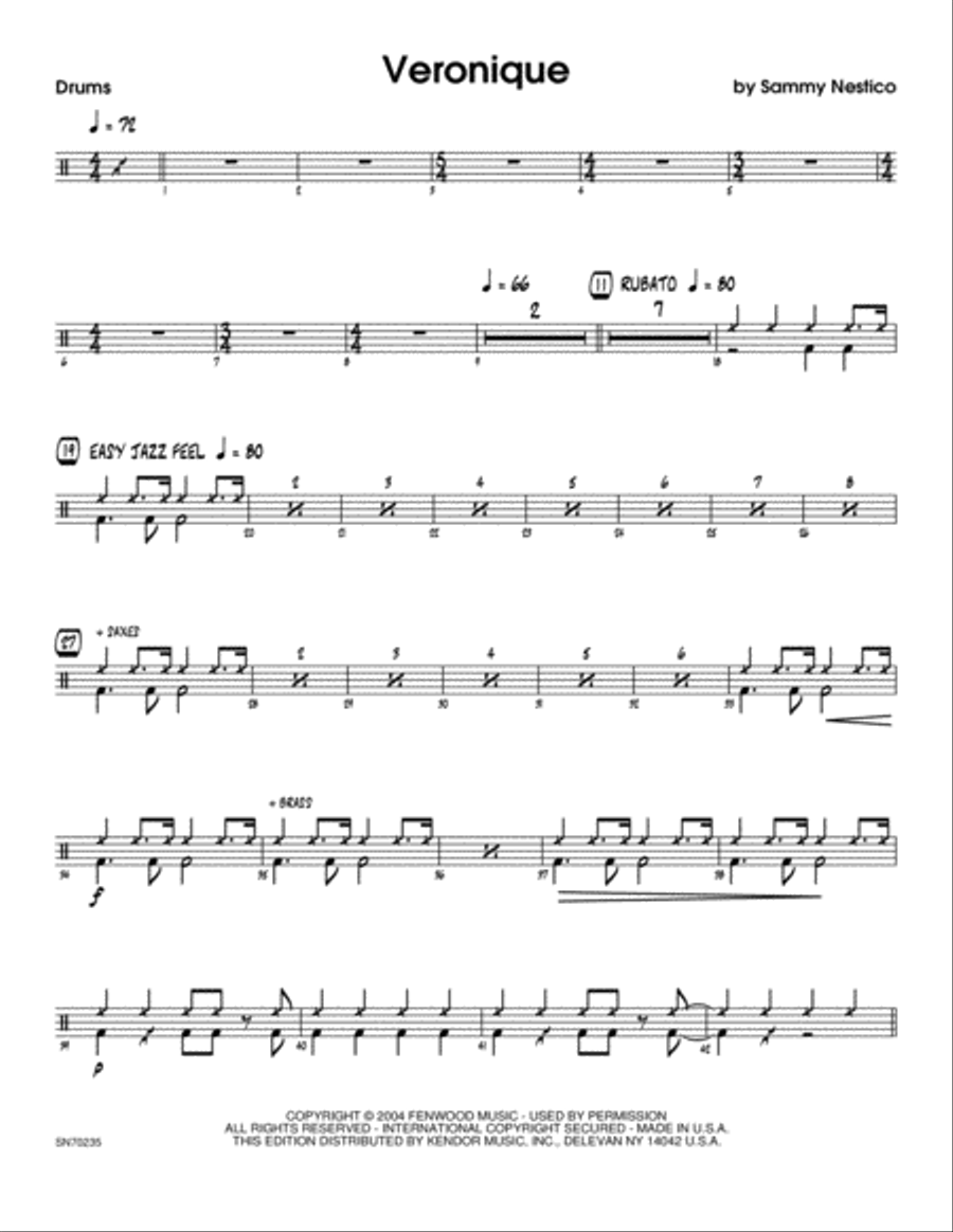 Veronique - Drum Set Drum Set scores gallery preview page 1