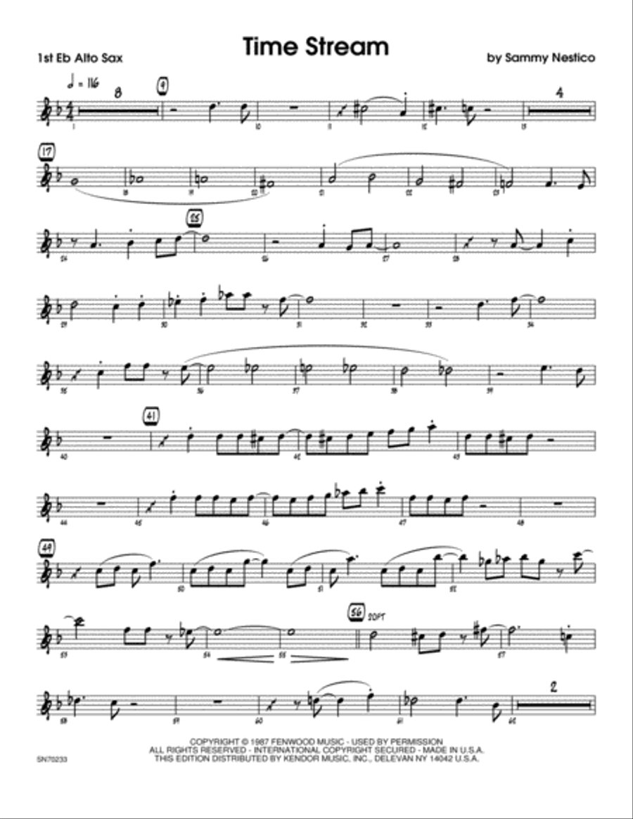 Time Stream - 1st Eb Alto Saxophone Alto Saxophone scores gallery preview page 1