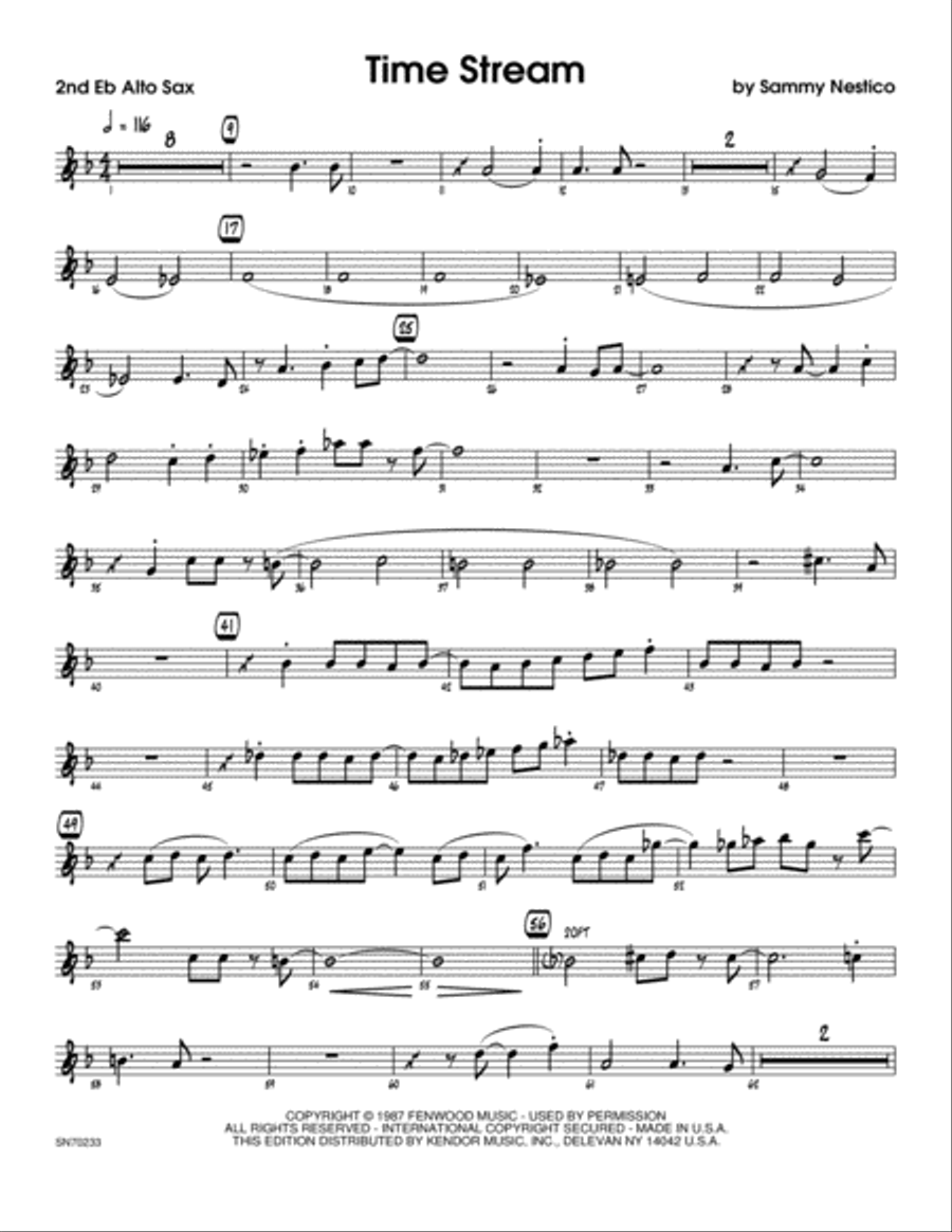 Time Stream - 2nd Eb Alto Saxophone Alto Saxophone scores gallery preview page 1