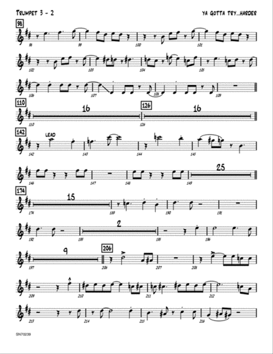 Ya Gotta Try...Harder - 3rd Bb Trumpet B-Flat Trumpet scores gallery preview page 2