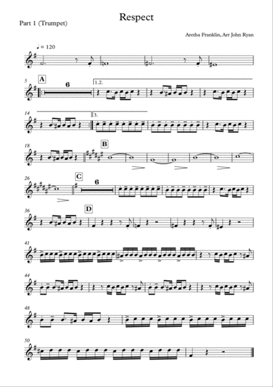 Respect Tenor Saxophone scores gallery preview page 1