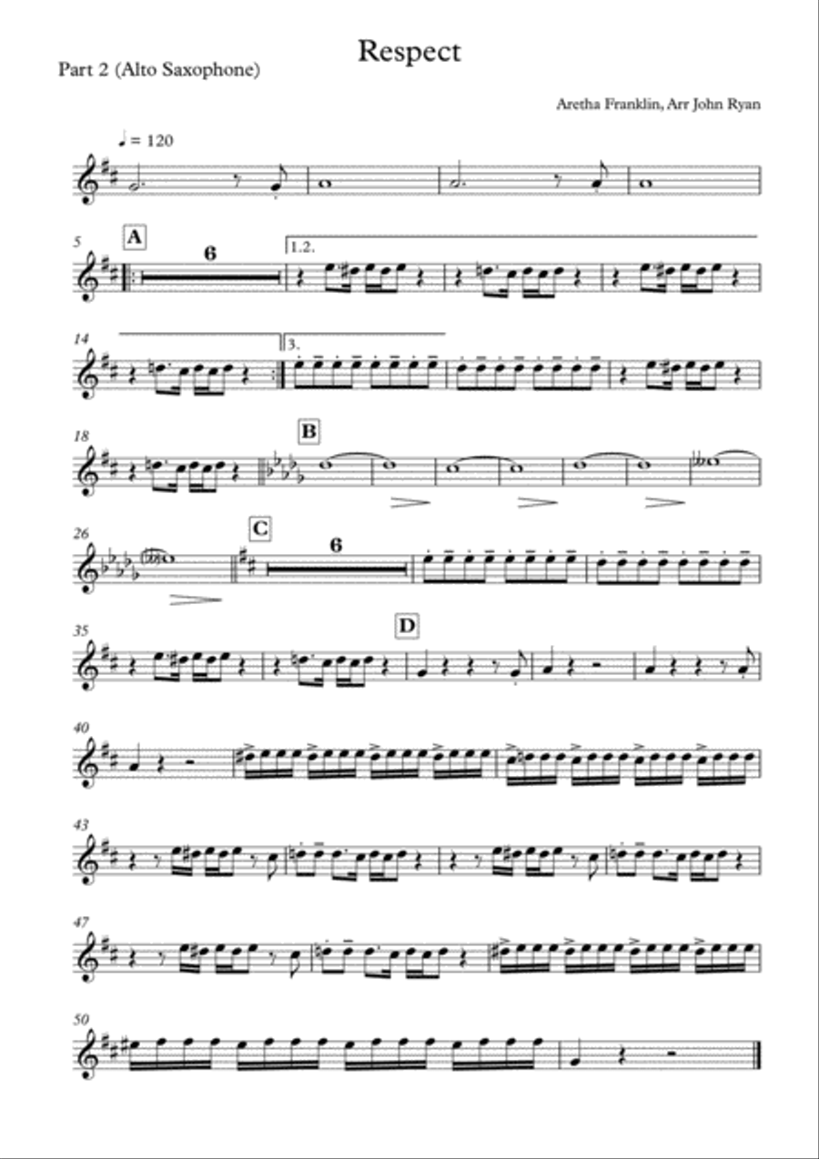 Respect Tenor Saxophone scores gallery preview page 2