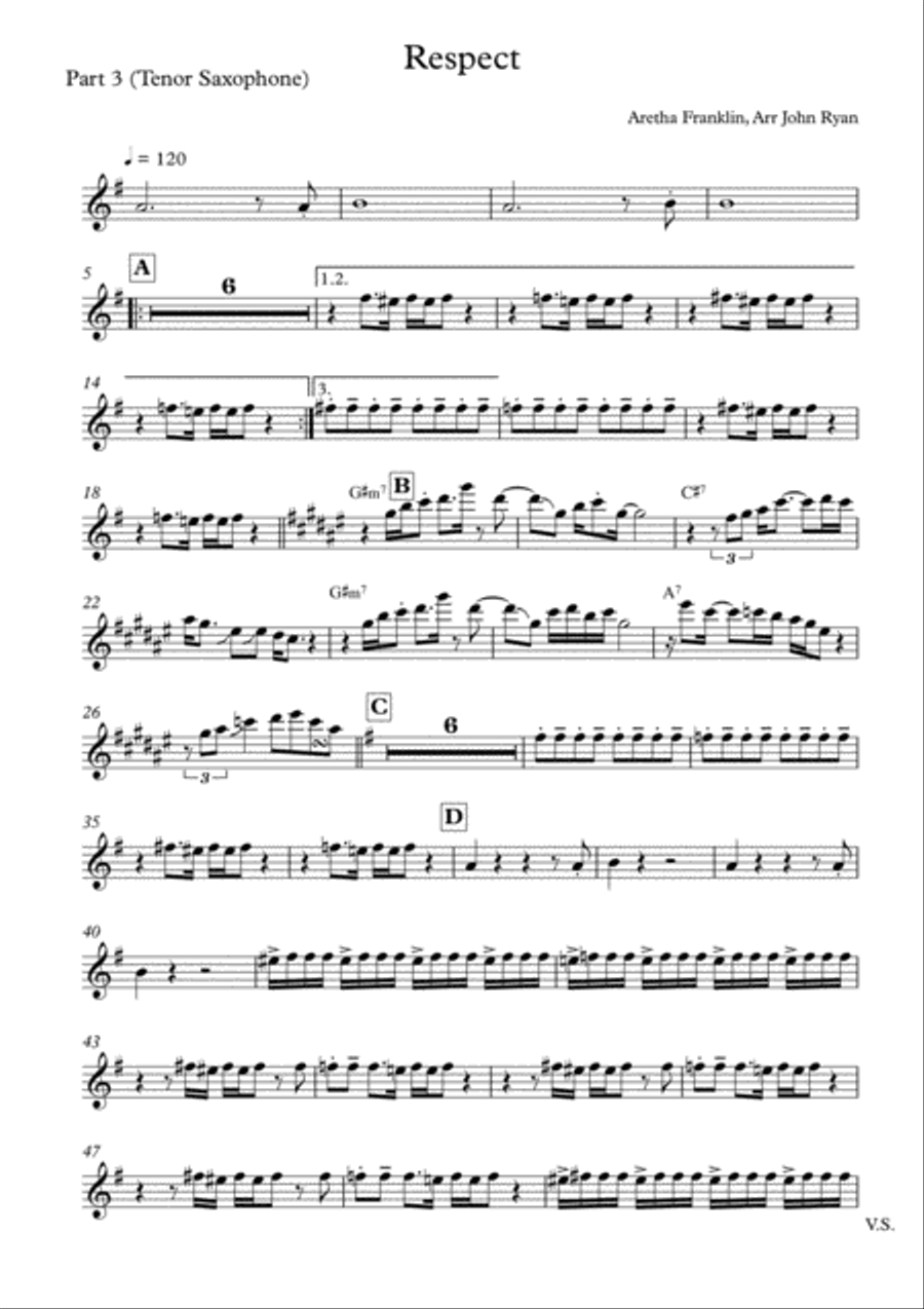 Respect Tenor Saxophone scores gallery preview page 4
