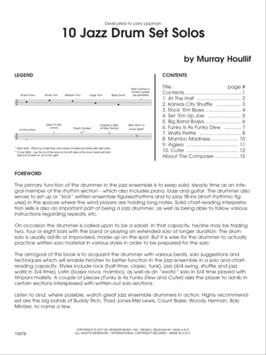 10 Jazz Drum Set Solos 10 Jazz Drum Set Solos Drum Set scores gallery preview page 1