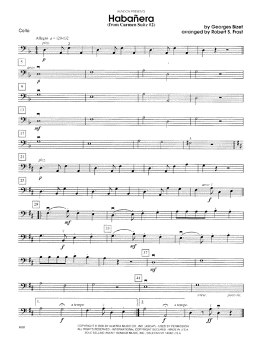 Habanera (from Carmen Suite #2) - Cello Cello scores gallery preview page 1