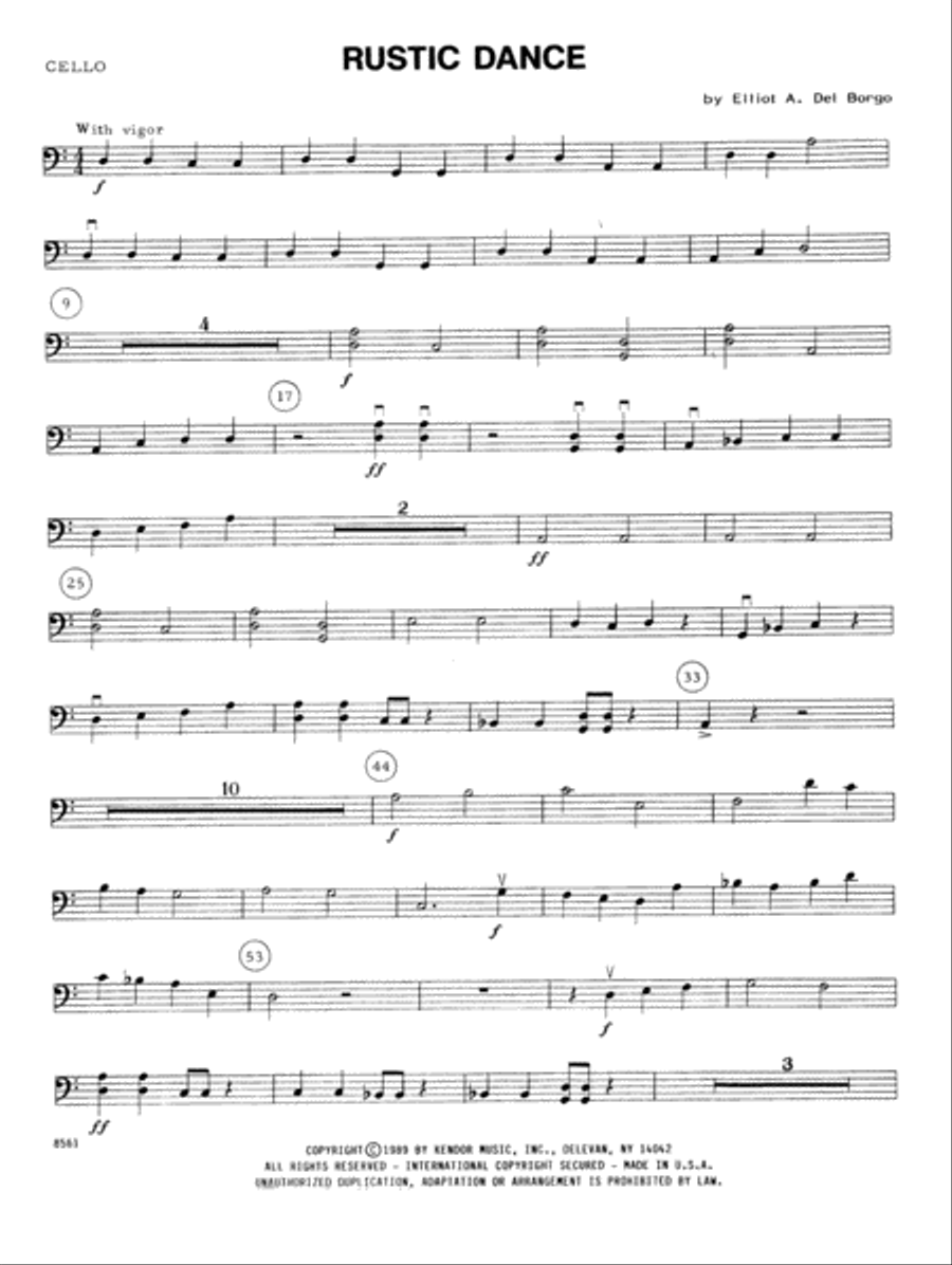 Rustic Dance - Cello Cello scores gallery preview page 1