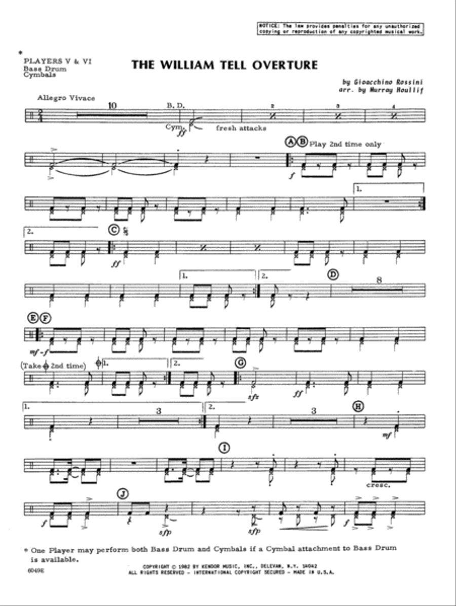 The William Tell Overture - Percussion 5 Percussion scores gallery preview page 1