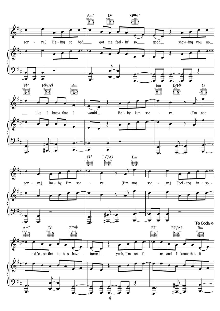 Sorry Not Sorry Sorry Not Sorry Piano, Vocal scores gallery preview page 4