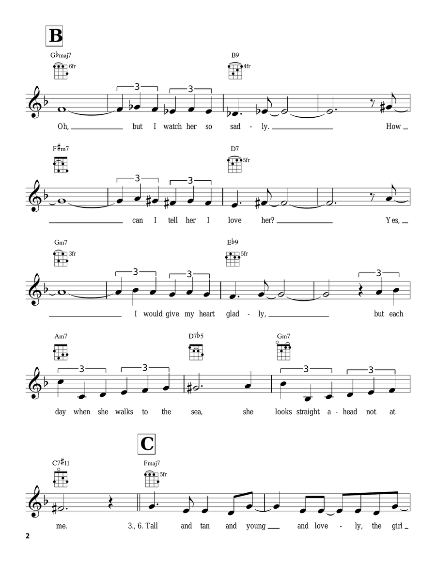 The Girl From Ipanema (Garota De Ipanema) Ukulele scores gallery preview page 2
