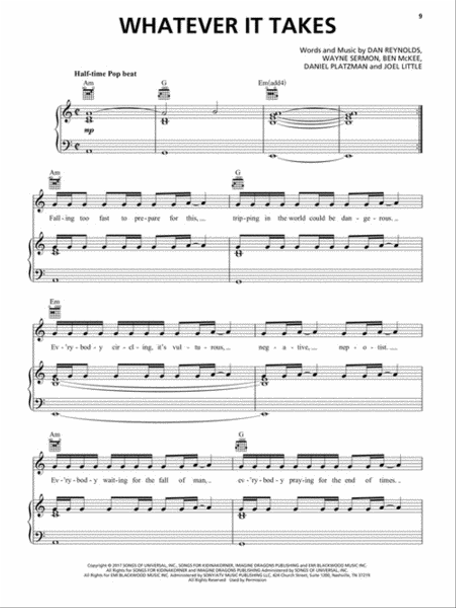 Imagine Dragons – Evolve Imagine Dragons – Evolve Piano, Vocal, Guitar scores gallery preview page 4