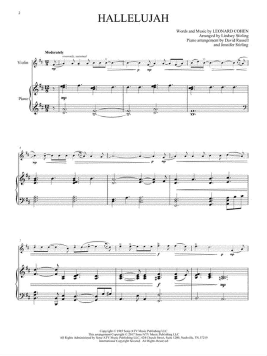 Hallelujah Hallelujah Violin Solo scores gallery preview page 2