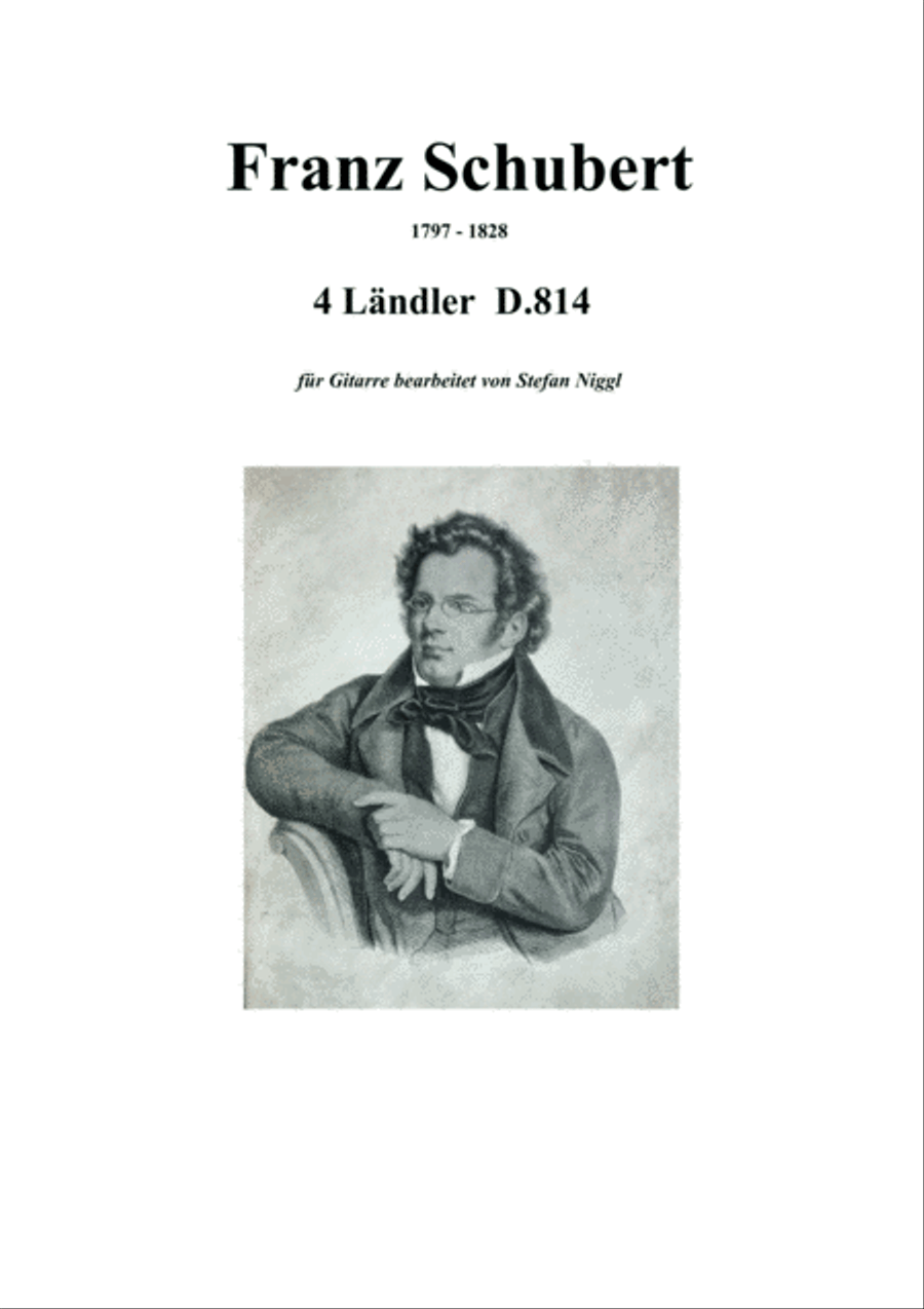 F.Schubert: 4 Landler D.814 Acoustic Guitar scores gallery preview page 1