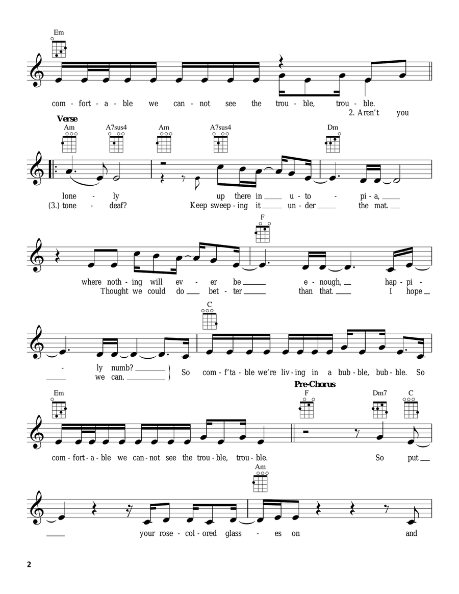 Chained To The Rhythm Chained To The Rhythm Ukulele scores gallery preview page 2