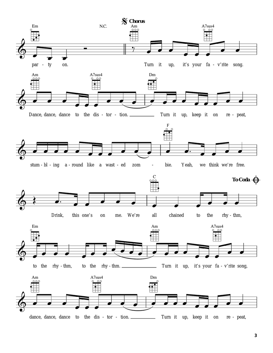 Chained To The Rhythm Chained To The Rhythm Ukulele scores gallery preview page 3