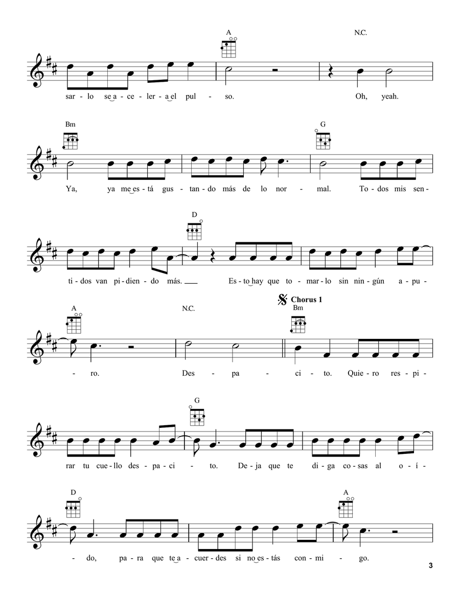 Despacito Despacito Ukulele scores gallery preview page 3