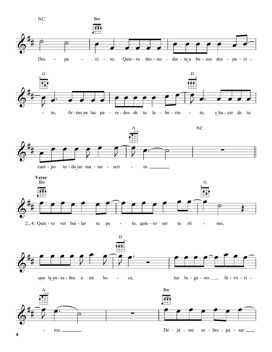 Despacito Despacito Ukulele scores gallery preview page 4