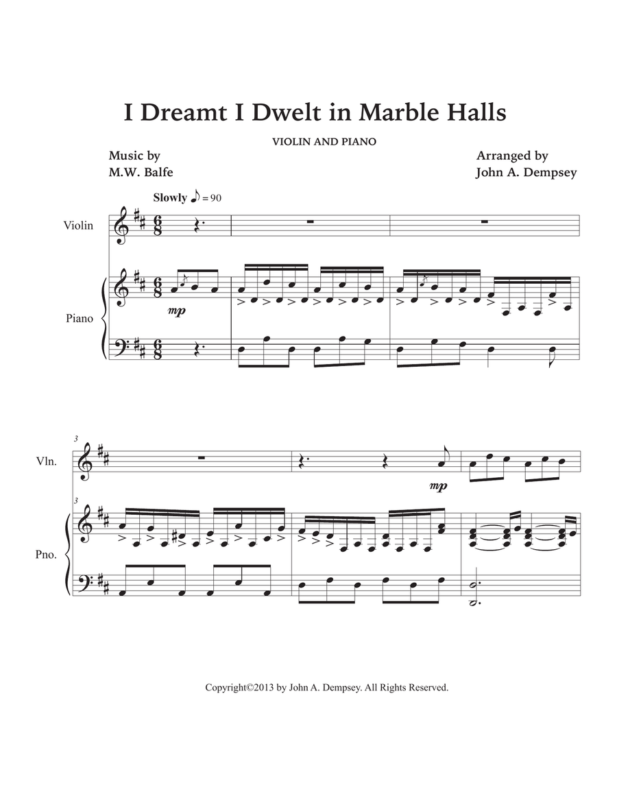 Marble Halls (Violin and Piano) Violin Solo scores gallery preview page 5