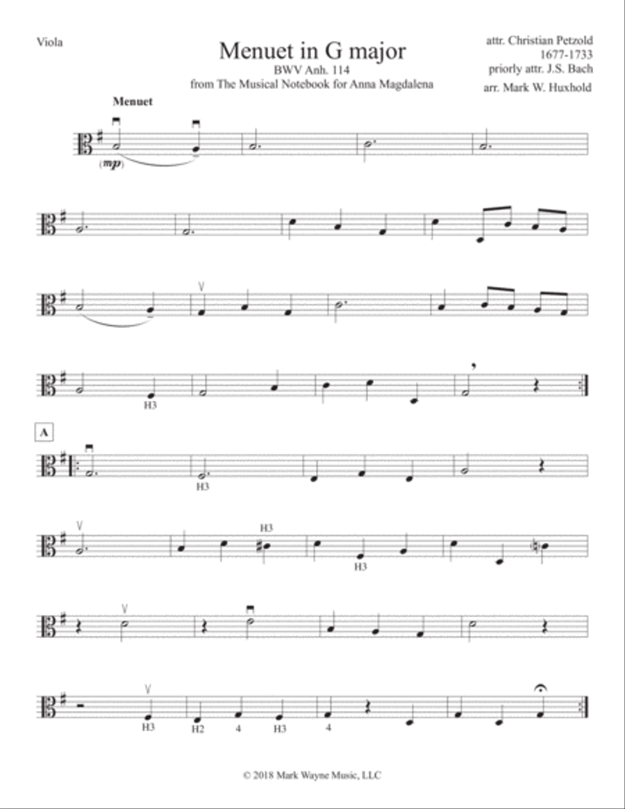 Menuet in G major BWV 114 String Orchestra scores gallery preview page 2