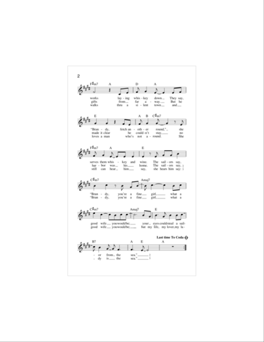 Brandy (You're A Fine Girl) Piano scores gallery preview page 2