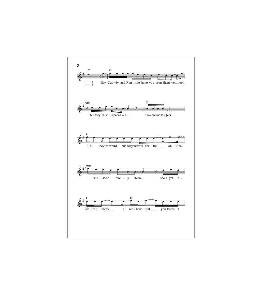 Bennie And The Jets Acoustic Guitar scores gallery preview page 2