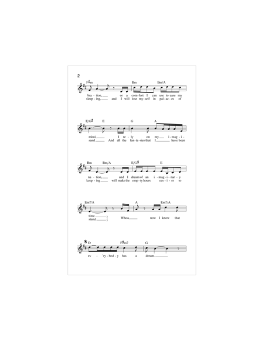 Everybody Has A Dream Piano scores gallery preview page 2