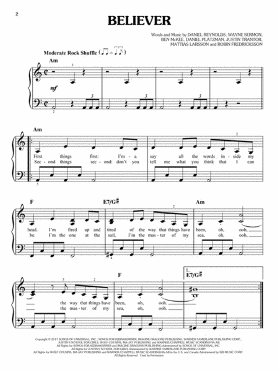 Top Hits of 2017 Piano, Vocal, Guitar scores gallery preview page 3