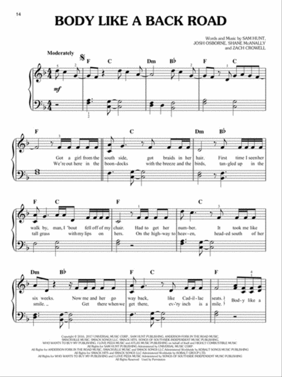 Top Hits of 2017 Piano, Vocal, Guitar scores gallery preview page 5