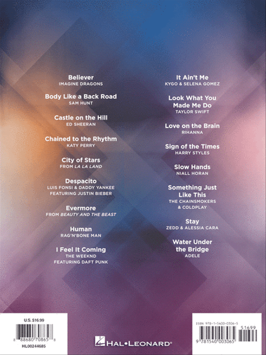 Top Hits of 2017 Piano, Vocal, Guitar scores gallery preview page 6