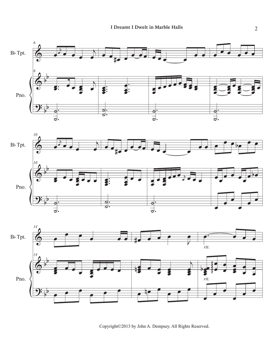 Marble Halls (Trumpet and Piano) Trumpet Solo scores gallery preview page 6