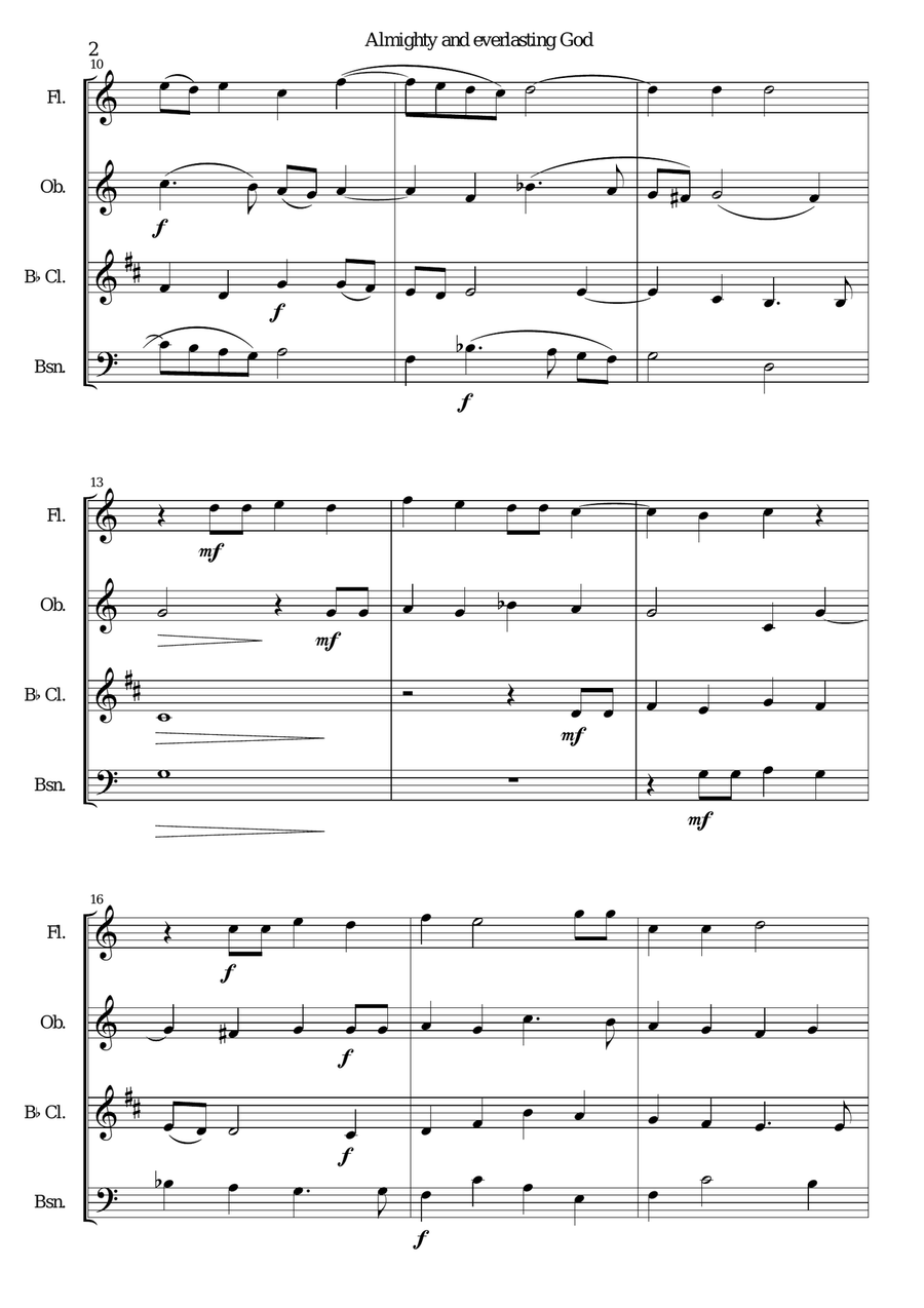 Almighty and everlasting God for wind quartet Woodwind Quartet scores gallery preview page 2