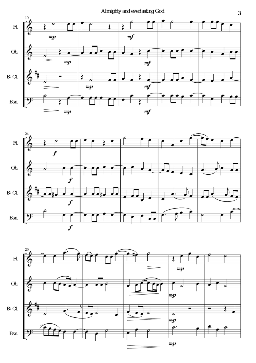Almighty and everlasting God for wind quartet Woodwind Quartet scores gallery preview page 3