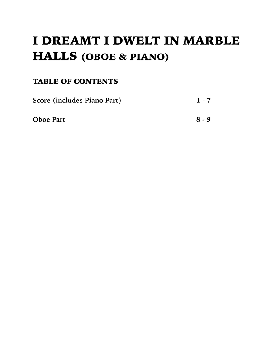 Marble Halls (Oboe and Piano) Piano scores gallery preview page 4